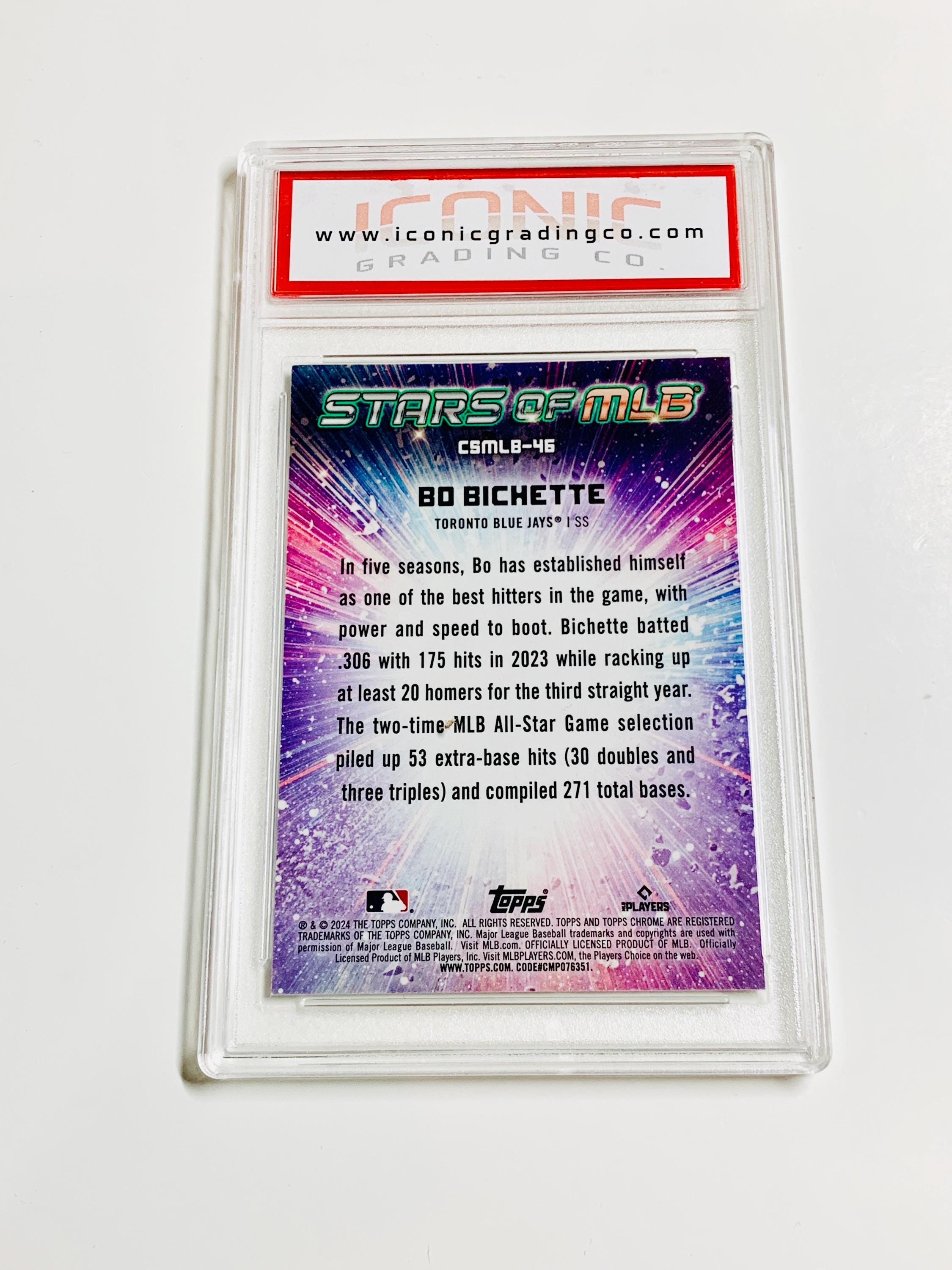 GRADED 10 BO BICHETTE 2024 Topps Stars of Mlb Chrome Rainbow Holo 