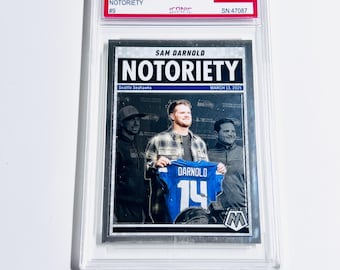 GRADED SAM DARNOLD 2025 Mosaic Notoriety #9 Seattle Seahawks Card Mint
