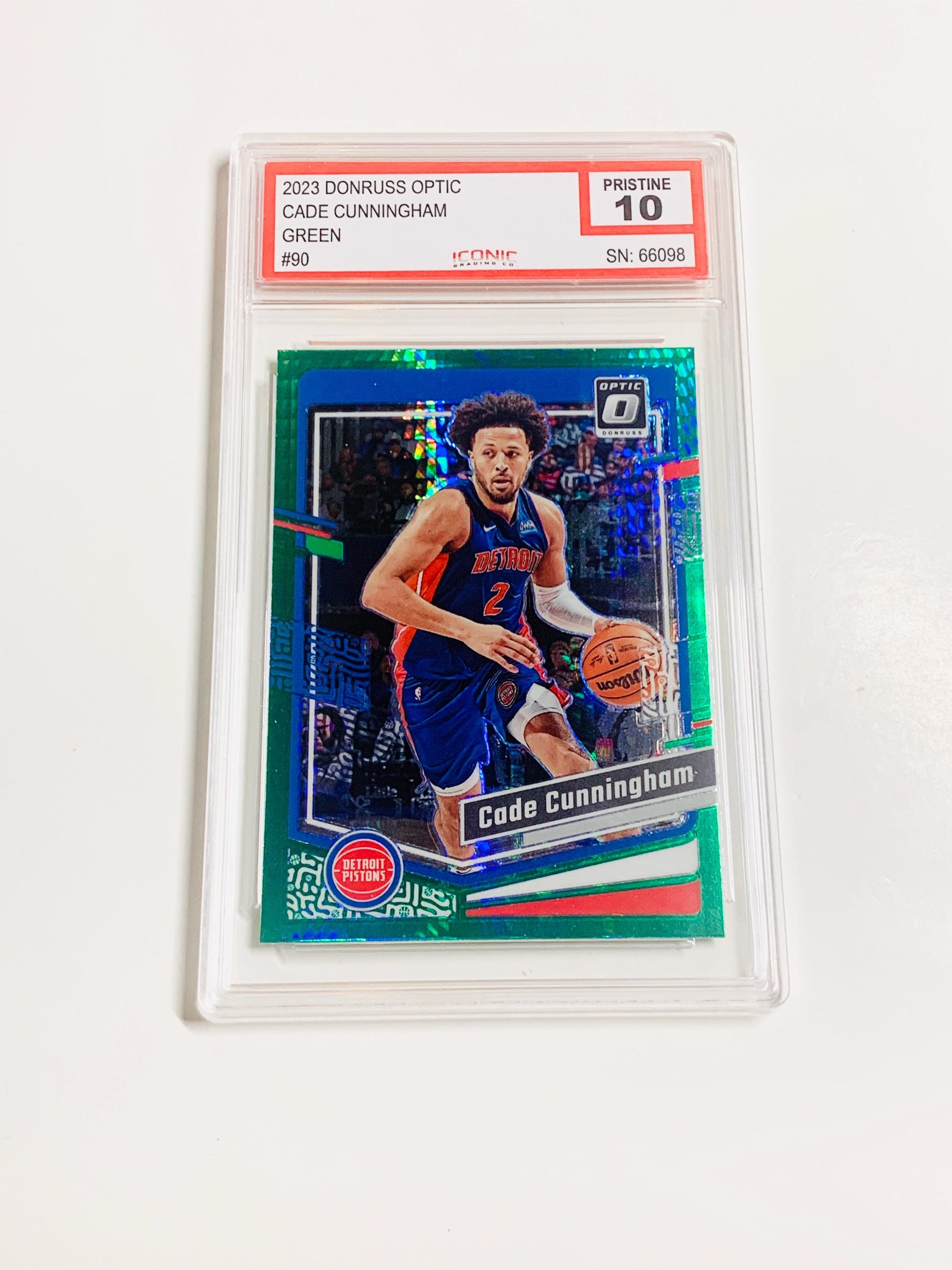 GRADED 10 CADE CUNNINGHAM 2023 Donruss Optic Green Hyper #90 