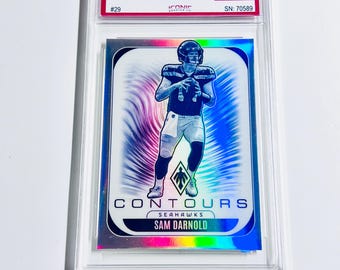GRADED 10 SAM DARNOLD 2025 Phoenix Countours Silver Prizm Refractor Rainbow Holo #29 Seattle Seahawks Pristine Card