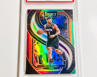 CALIFICACIÓN 10 DEVIN BOOKER 2024 Select Green/White/Purple Prizm #139 Phoenix Suns Pristine Card
