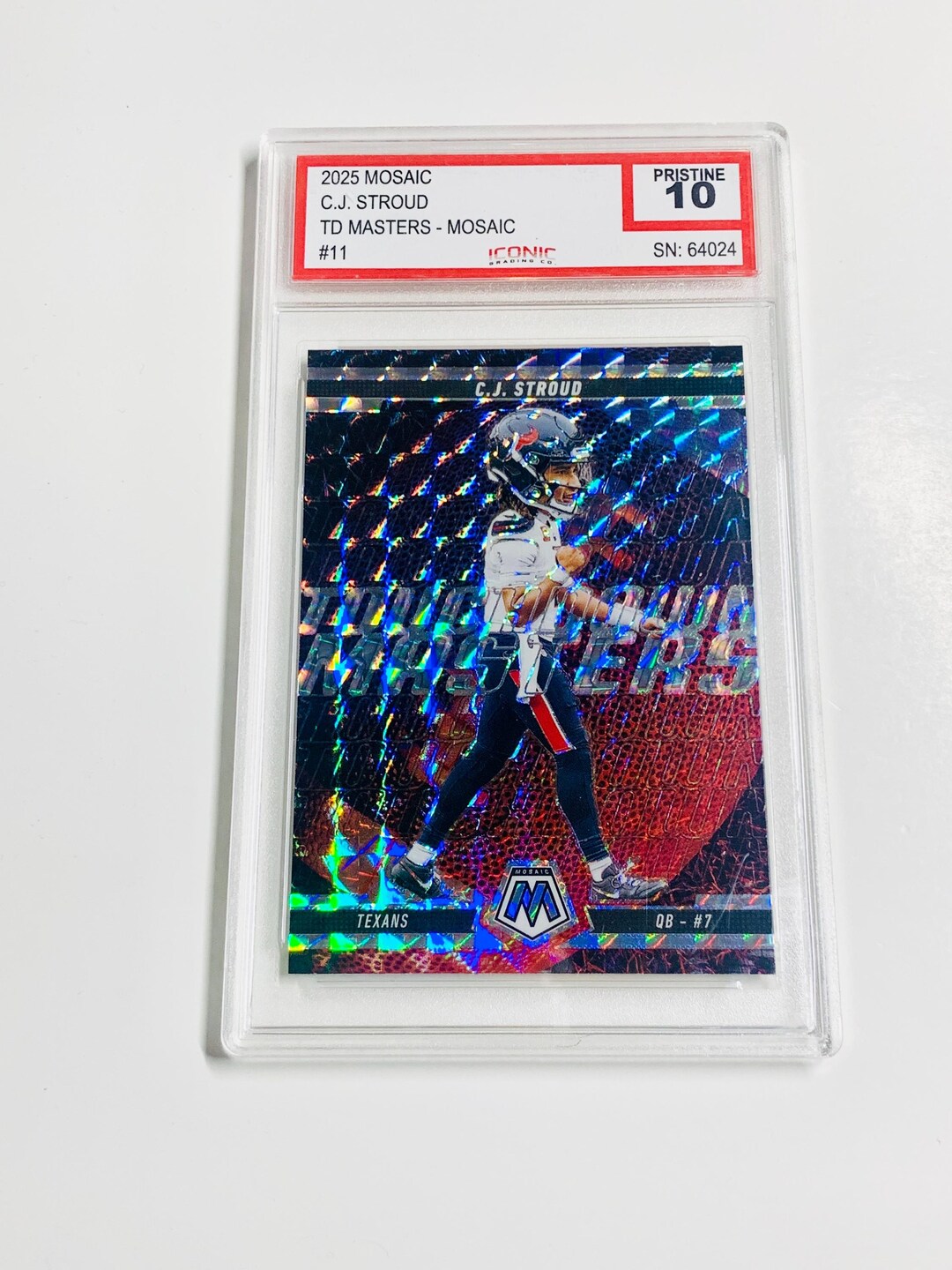 GRADED 10 CJ STROUD 2025 Mosaic Touchdown Masters - Silver Mosaic