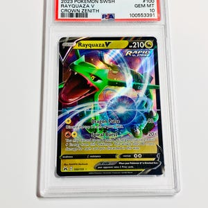 PSA 10 RAYQUAZA V Full Art 2023 POKEMON Sword and Shield Crown