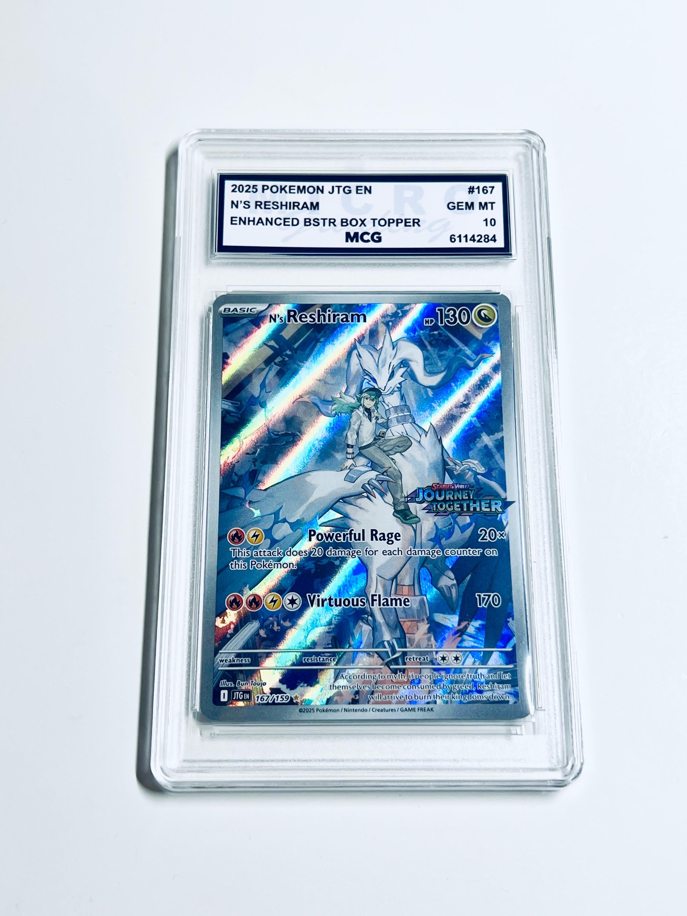 n's reshiram enhanced booster box Pokemon Encased in a durable acrylic holder to highlight the vibrant artwork of this fan N's Reshiram 167/159 Journey Together