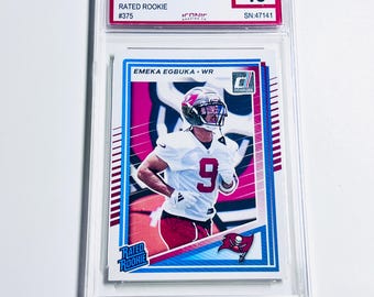 Carta da principiante EMEKA EGBUKA CLASSIFICATA 10 2025 Donruss Classificata Rookie #375 Carta incontaminata dei Tampa Bay Buccaneers