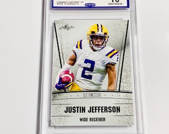 GRADED 10 JUSTIN JEFFERSON 2020 Special Release Rookie Card Draft Silver Rookie Gem Mint
