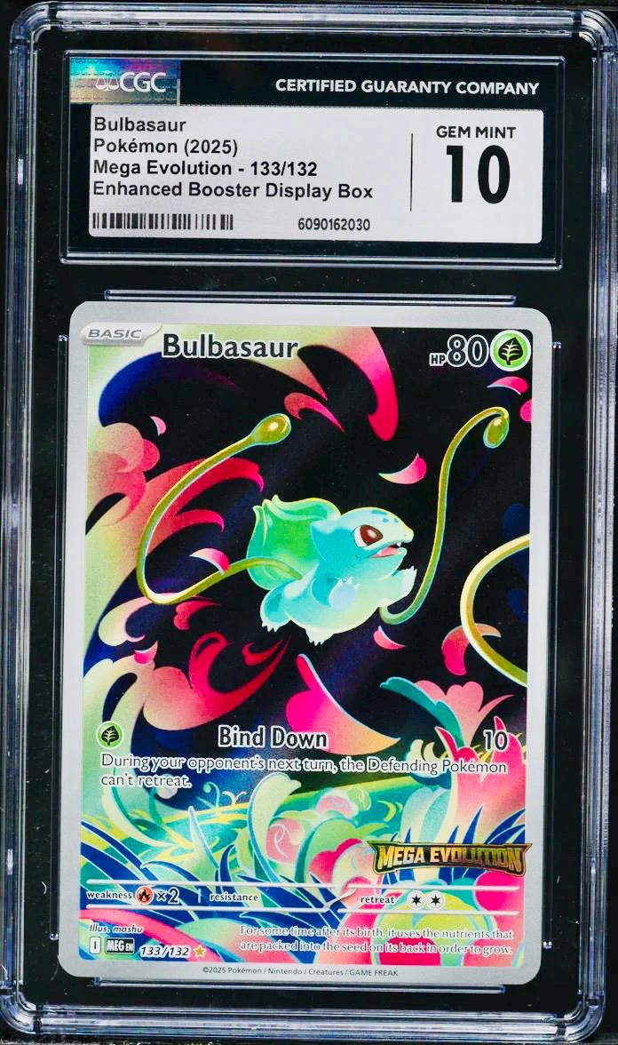 CGC 10 BULBASAUR Full Art 2025 POKEMON Mega Evolution Booster