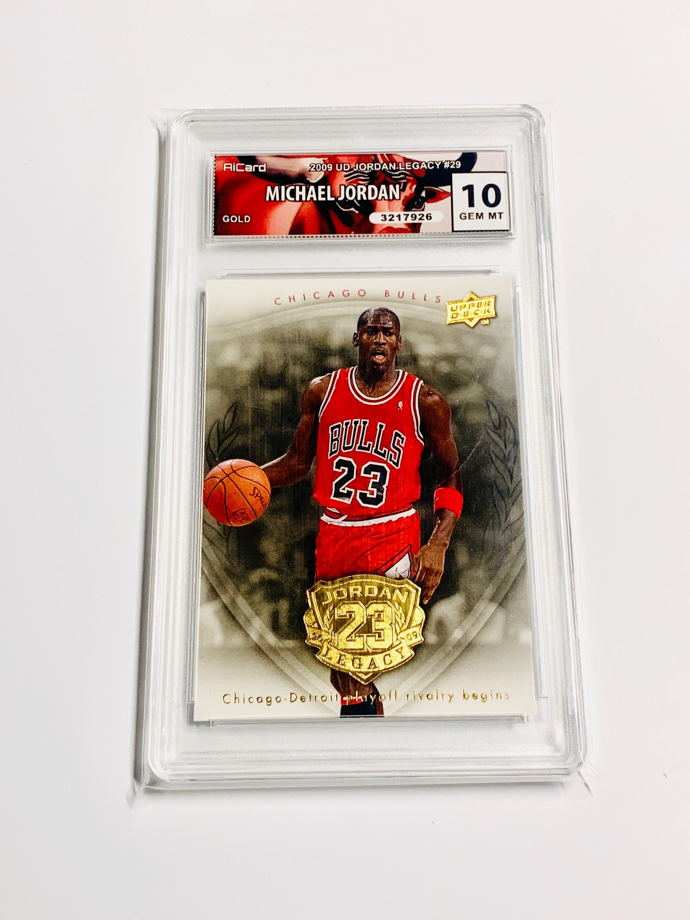 GRADED 10 MICHAEL JORDAN Gold 2009 Upper Deck Jordan Legacy #29 Chicago  Bulls G.O.A.T Gem Mint - Etsy
