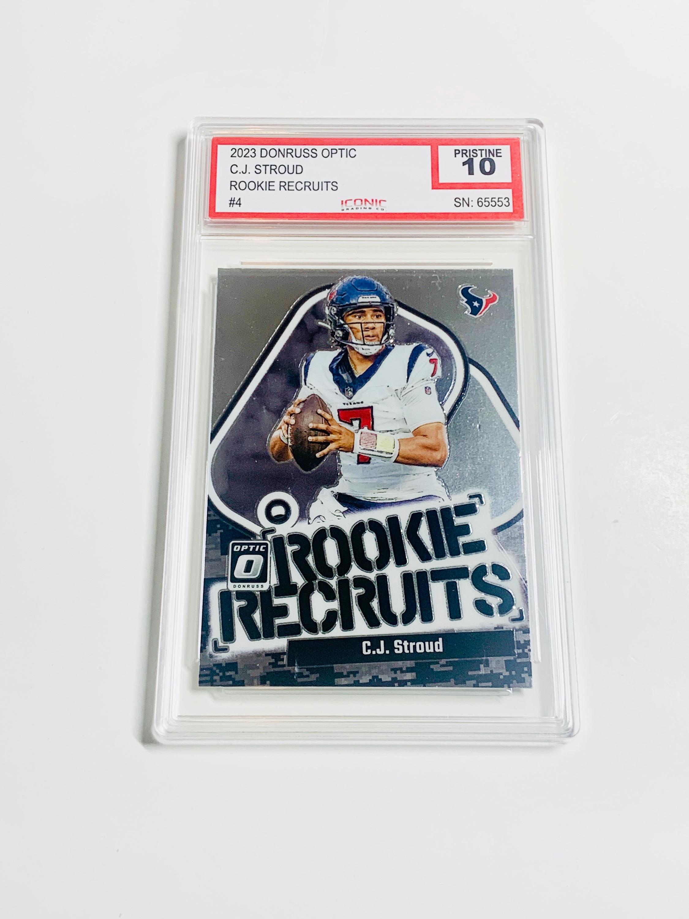 cj stroud graded rookie card Amazon.com: Graded Psa 10 C.J. Stroud Donruss #339 Football Rookie Card Texans Superstar Quarterback Rookie Of The Year : Collectibles & Fine Art