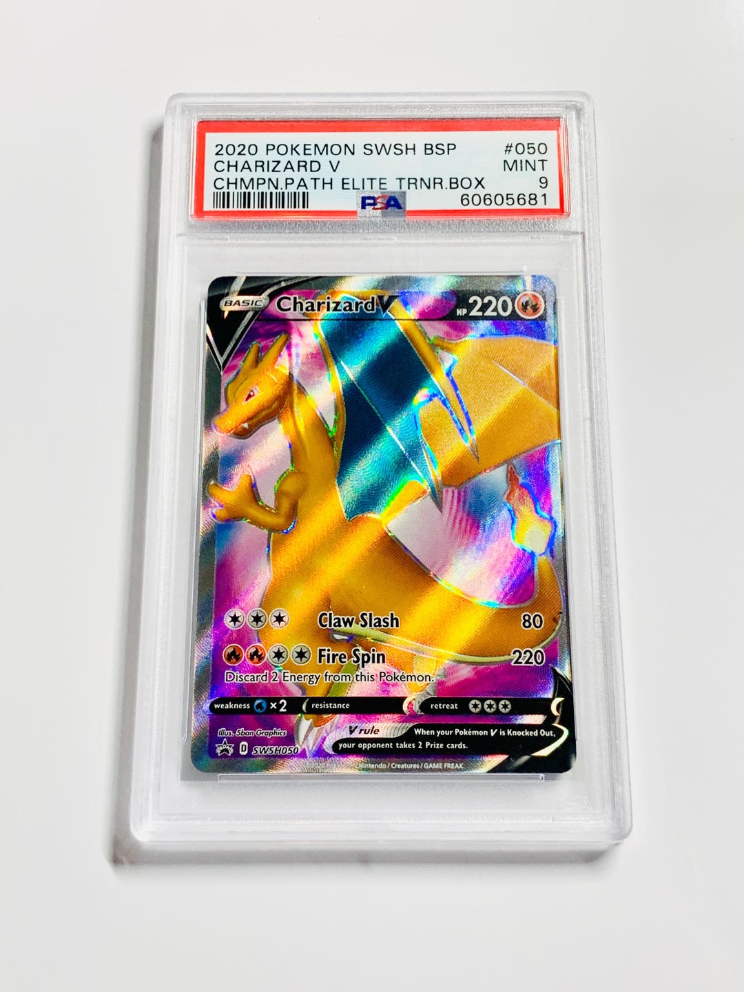 pokemon champion's path charizard v promo card PSA CHARIZARD V Full Art 2020 Pokemon SWSH Bsp Champions Path Elite Trainer  Box #050 Tcg Graded Card Mint