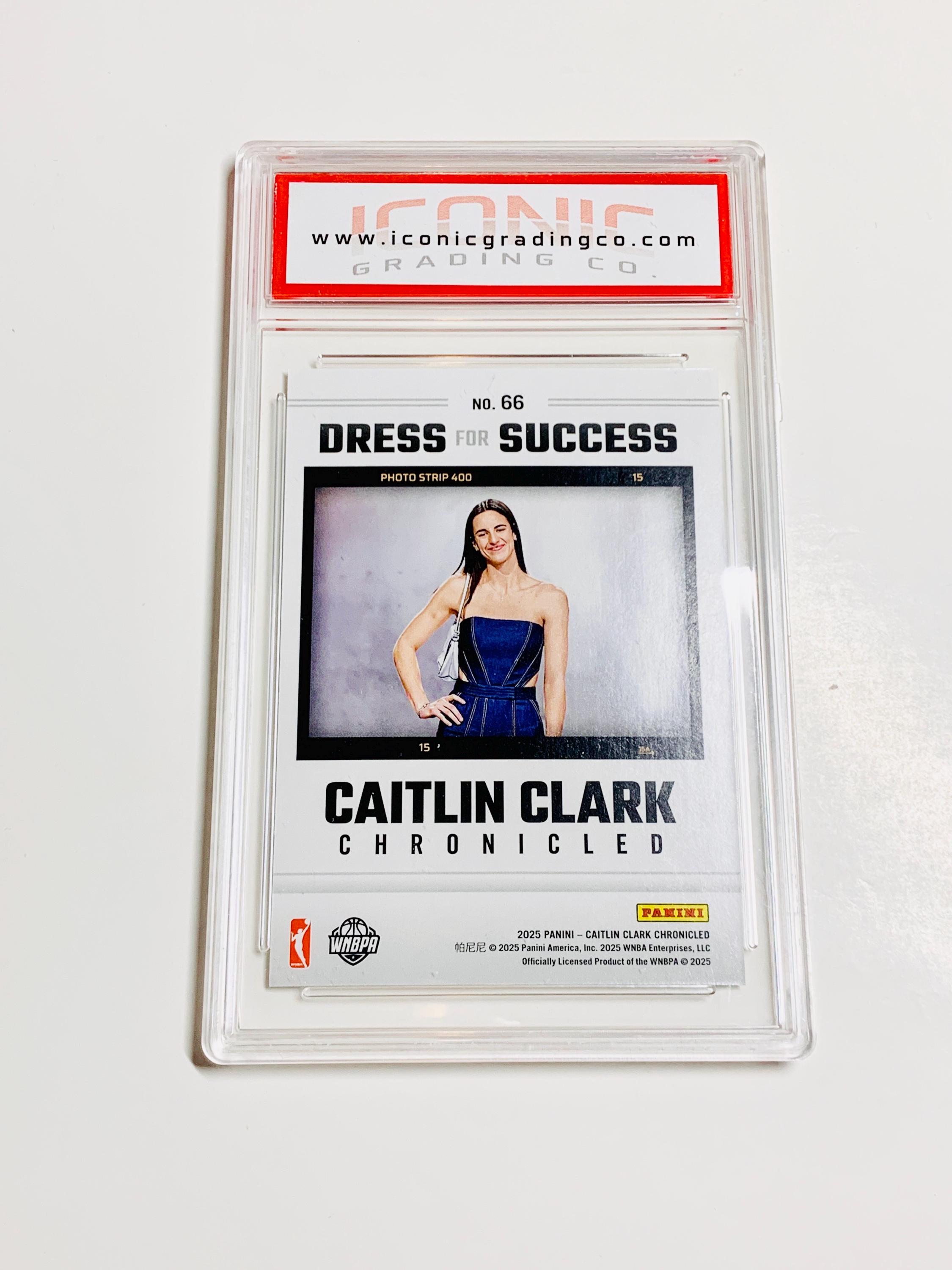 GRADED 10 CAITLIN CLARK 2025 C.C. Chronicled #66 “dress for