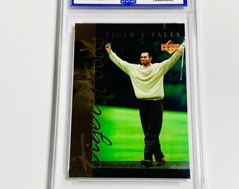 GRADED 10 TIGER WOODS Rookie Card 2001 Upper Deck Tiger’s Tales #TT19 Golf Gem Mint