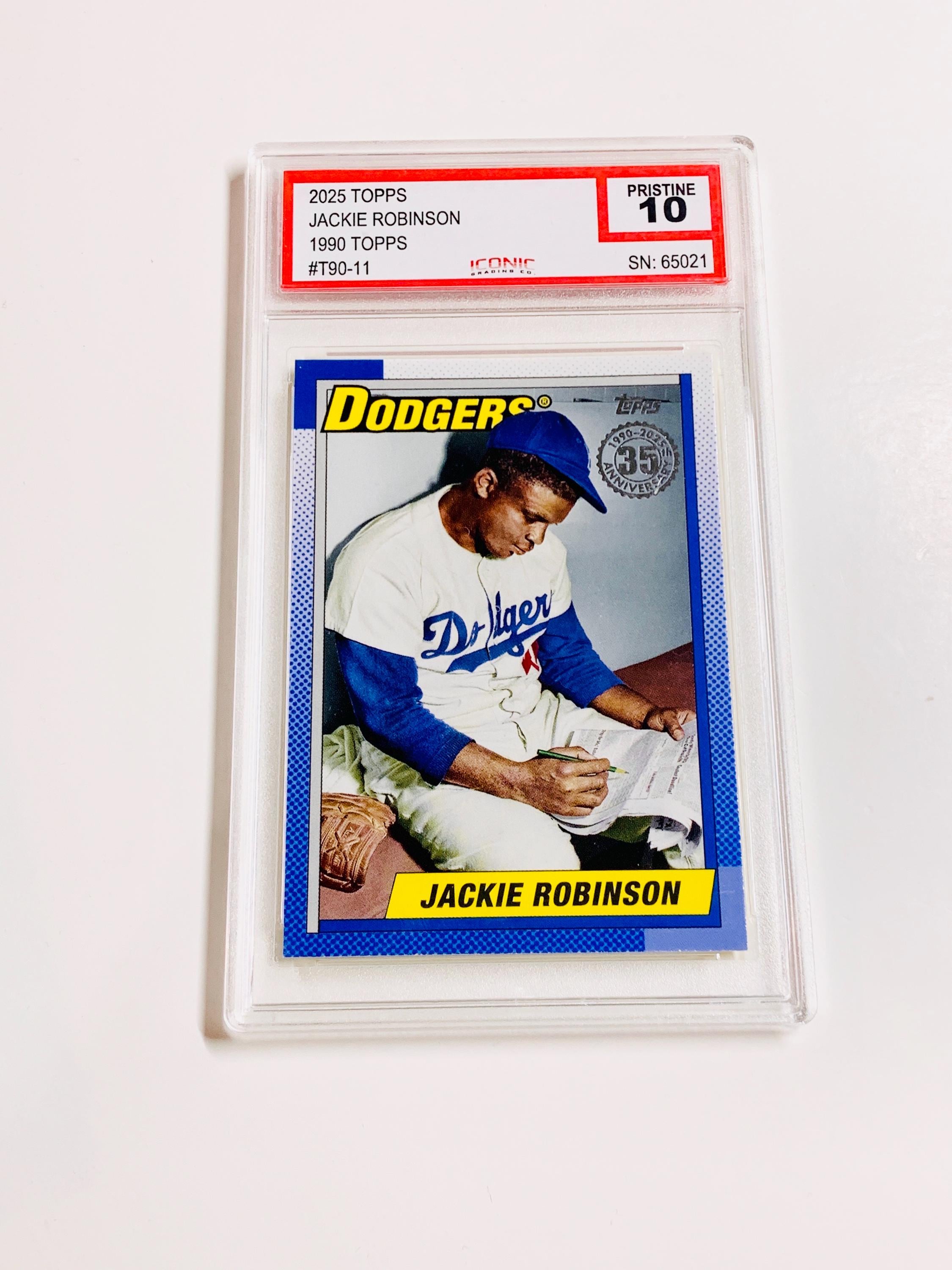 その他 MLB TOPPS Dodgers JACKIE ROBINSON GRADED 10 JACKIE ROBINSON 2025 Topps 1990 Topps 35th Anniversary