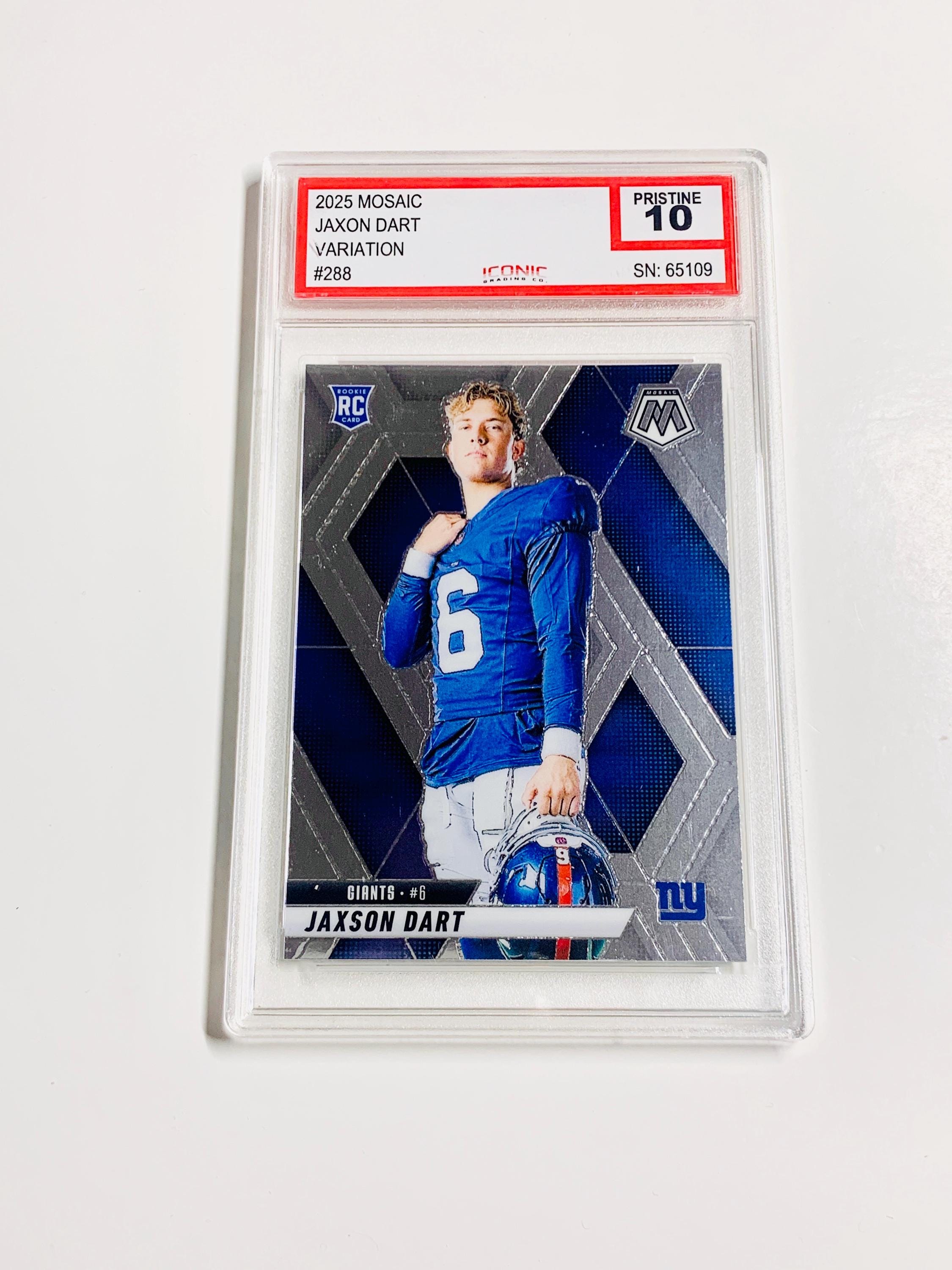 GRADED 10 JAXSON DART Rookie Card 2025 Mosaic Variation #288 New