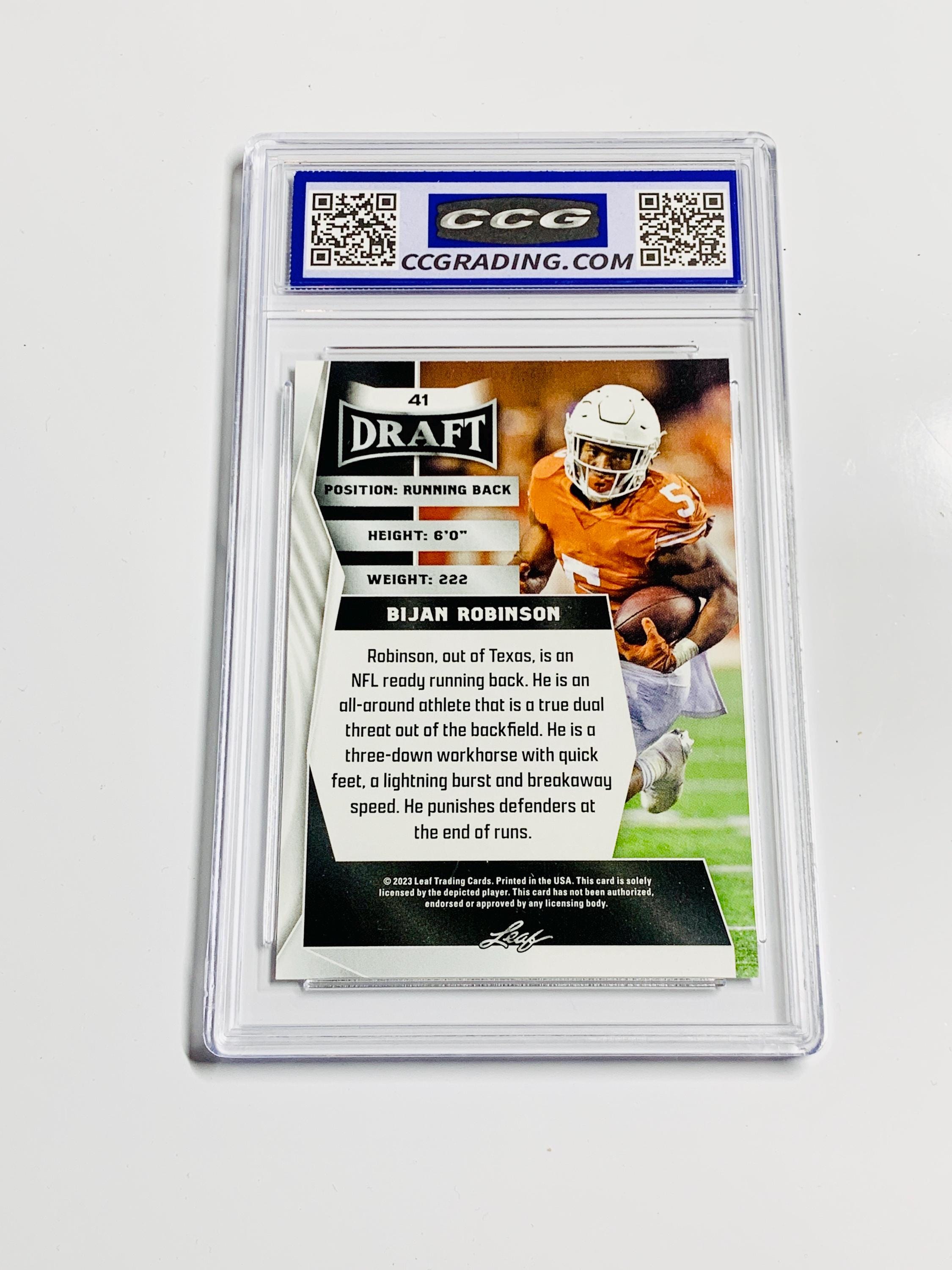 Bijan Robinson Auto 2020 Leaf Bijan Robinson 1st Printed Army All