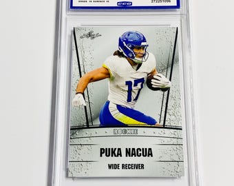 GRADED 10 PUKA NACUA 2023 Special Release Rookie Card Draft Silver Rookie Los Angeles Rams Gem Mint