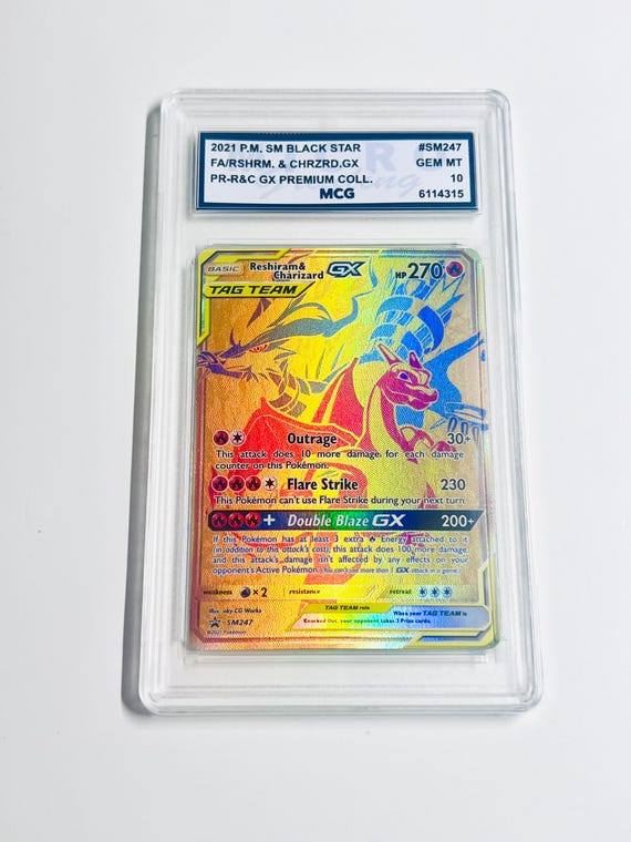 sm247 pokemon card value Reshiram & Charizard GX Sun & Moon Jumbo Promo   Click and Collectables [1R] Outrage (30+) This attack does 10 more damage for each damage counter on this Pokmon RARE ERROR* Reshiram & Charizard
