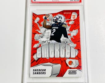 CALIFICADO 10 SHEDEUR SANDERS Tarjeta de novato 2025 Puntuación surgida #6 Cleveland Browns Tarjeta impecable