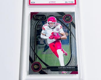 GRADED 10 XAVIER WORTHY Rookie Card 2024 Select #224 Kansas City Chiefs Pristine Card