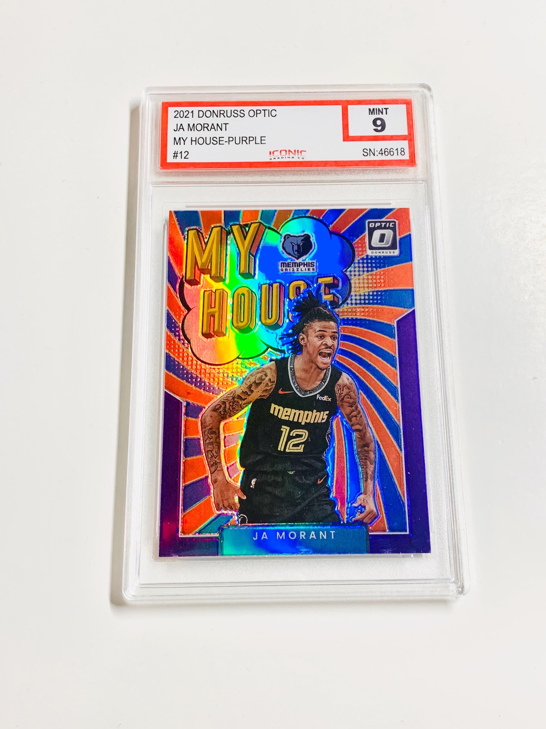 GRADED JA MORANT 2021 Donruss Optic My House - Purple #12 Memphis
