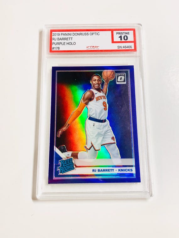 GRADED 10 RJ BARRETT Rookie Card 2019 Panini Donruss Optic Purple