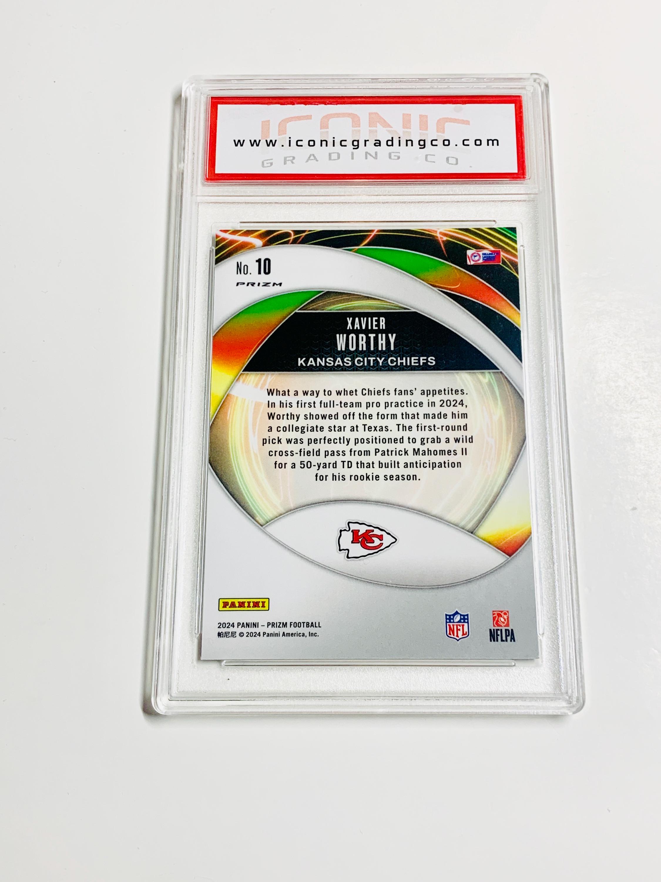 GRADED 10 XAVIER WORTHY Rookie Card 2024 Prizm Portals - Green