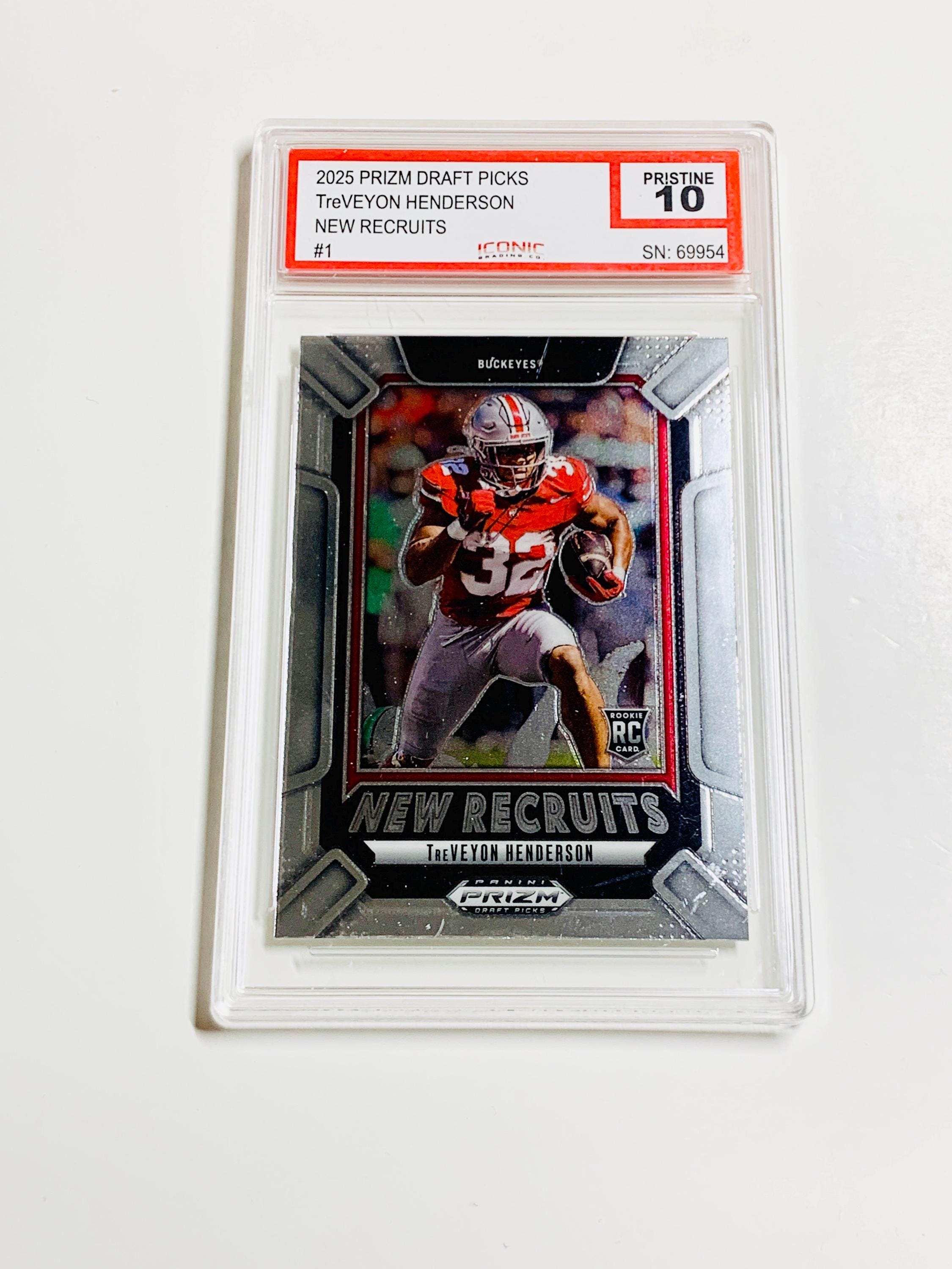 GRADED 10 Treveyon HENDERSON Rookie Card 2025 Prizm Draft Picks