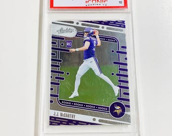 GRADED 10 JJ McCARTHY Rookie Card 2024 Absolute #110 Minnesota Vikings PRISTINE Card