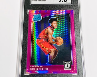 SGC 9.5 COLLIN SEXTON Rookie Card 2018-19 Donruss Optic Rated Rookie #180 Hyper Pink Prizm Graded Mint +