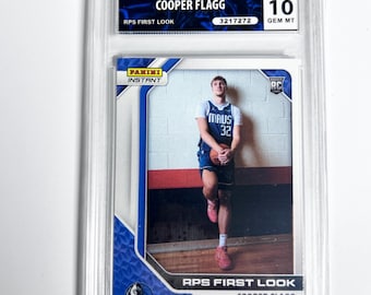 GRADED 10 COOPER FLAGG Rookie Card Limited Edition 1 Of 12312 Rps First Look 2025 Panini Instant Nba #16 Mavericks Gem Mint