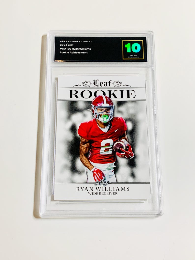 TARJETA DE NOVATO DE LANZAMIENTO ESPECIAL DE RYAN WILLIAMS 2024, GRADO 10, N.° RA80, Rookie Achievement, Alabama Gem Mint imagen 1