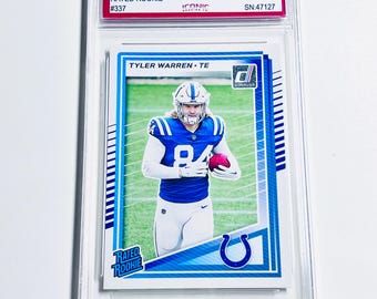 GRADED 10 TYLER WARREN Rookie Card 2025 Donruss Rated Rookie #337 Indianapolis Colts Pristine Card