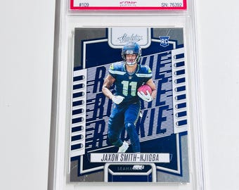GRADED 10 JAXON SMITH-Njigba Rookie Card 2023 Absolute #109 “Jsn” Seattle Seahawks Pristine Card