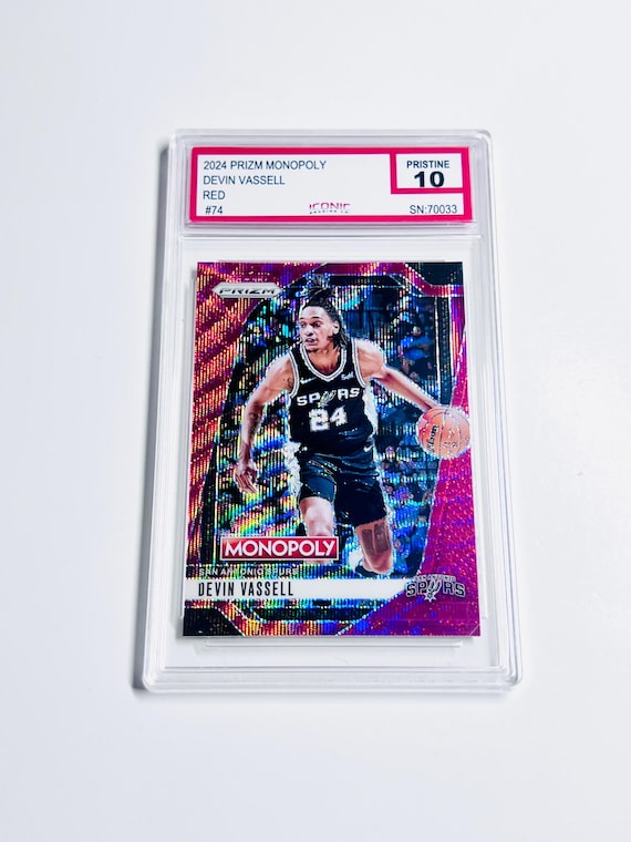 GRADED 10 DEVIN VASSELL 2024 Prizm Monopoly Red Wave Sp Short