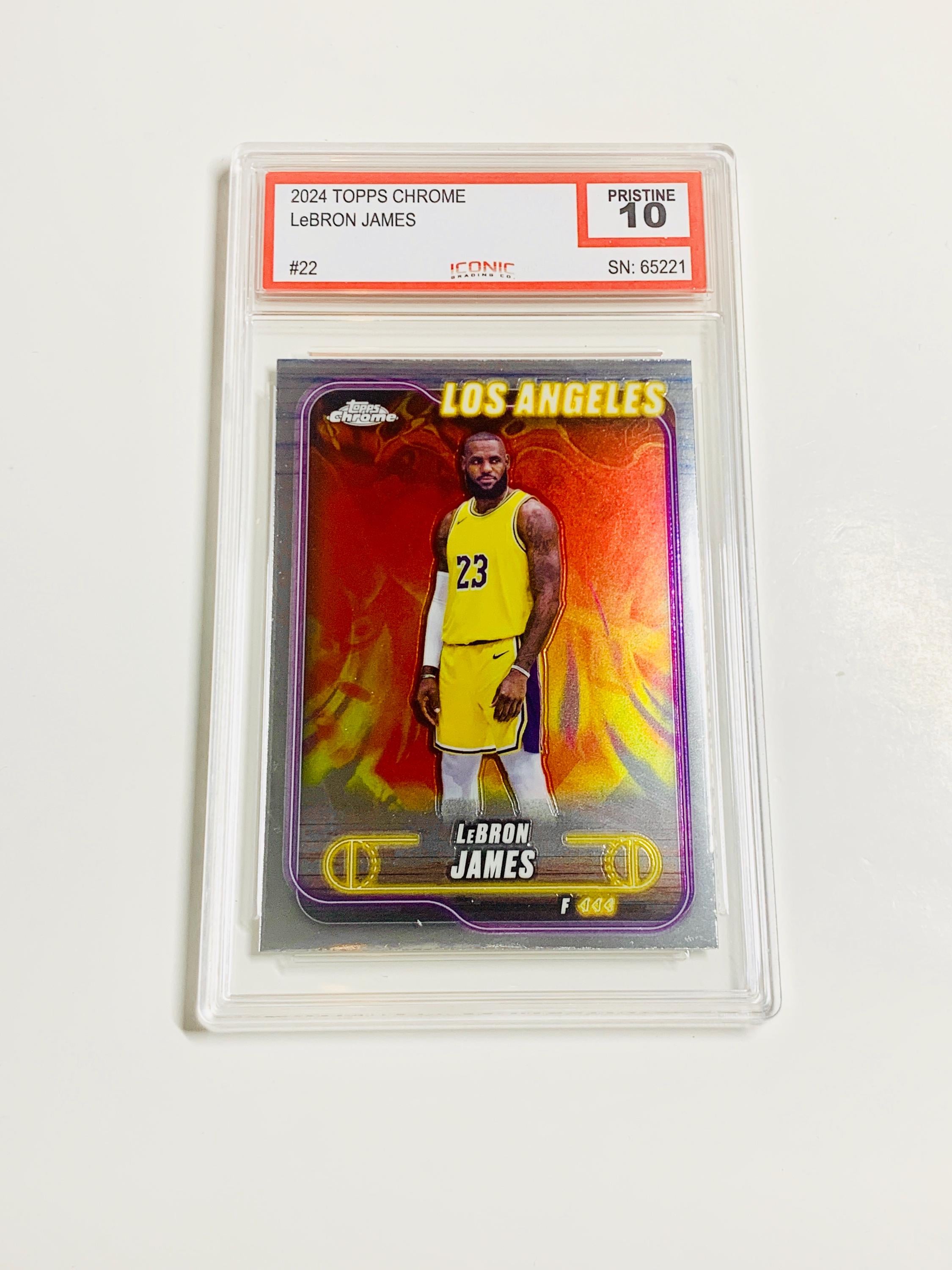GRADED 10 Lebron JAMES 2024 Topps Chrome #22 Los Angeles Lakers