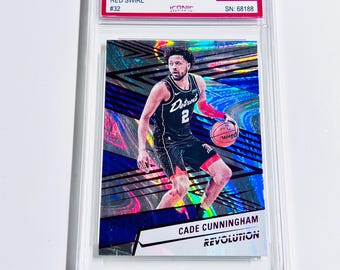 GRADED 10 CADE CUNNINGHAM 2024 Revolution Red Swirl Sp Short Print #32 Detroit Pistons Pristine Card