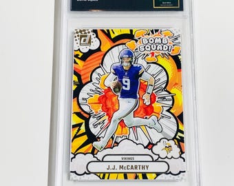 GANG VAN 10 JJ McCARTHY 2025 Donruss Bomb Squad Minnesota Vikings Card Gem Mint