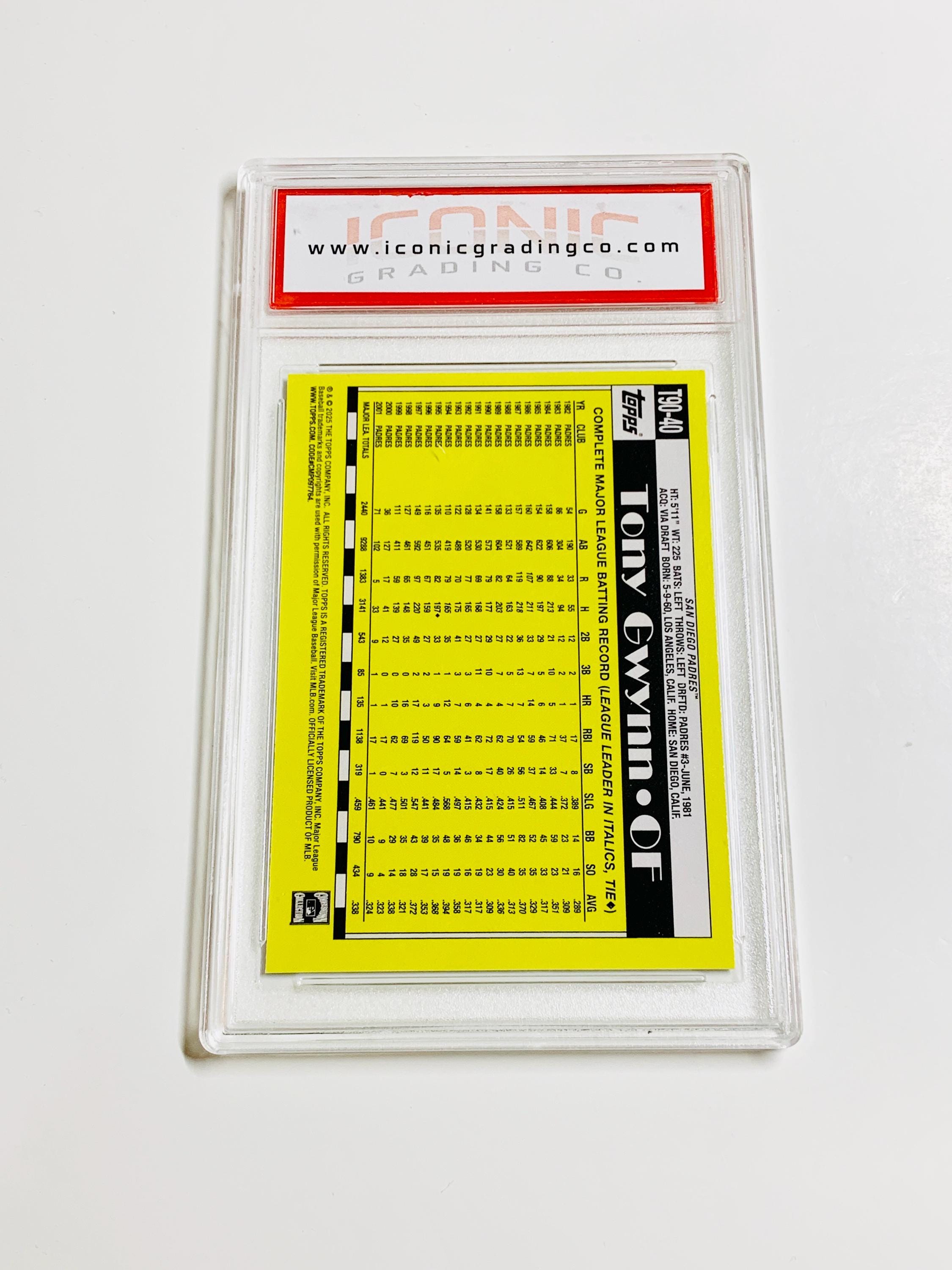 グレード10 トニー・グウィン 2025 Topps 1990 Topps 35周年記念 #40 