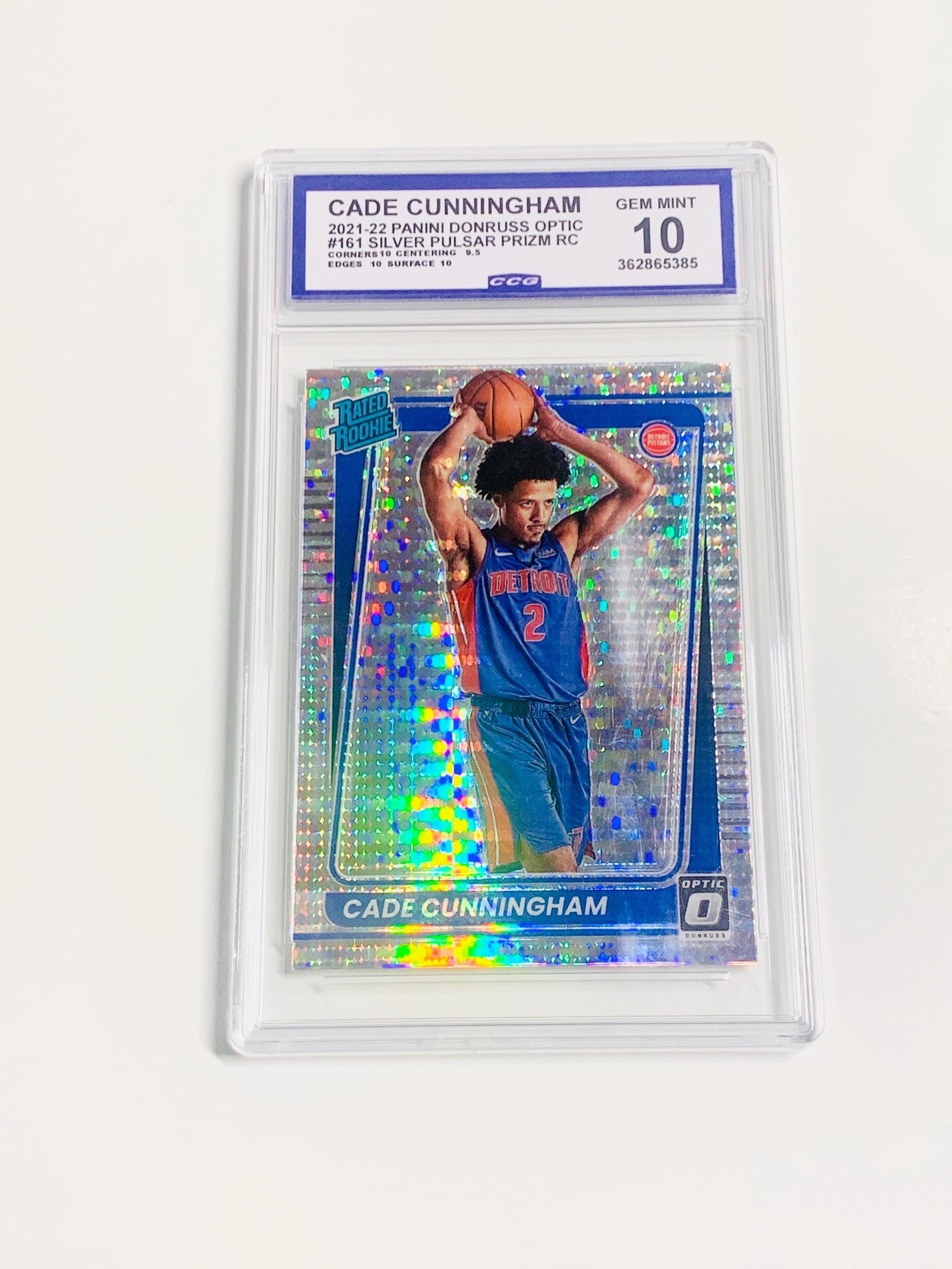 GRADED 10 CADE CUNNINGHAM Rookie Card 2021 Donruss Optic Silver 