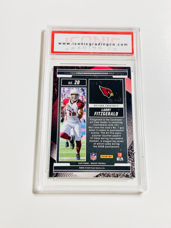 GRADED 10 LARRY FITZGERALD 2025 Mosaic Touchdown Masters #20