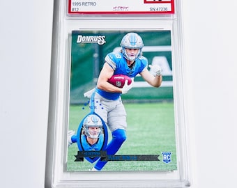 Carta da principiante ISAAC TeSLAA di livello 10, Donruss 1995, carta retrò n. 12 dei Detroit Lions, incontaminata.
