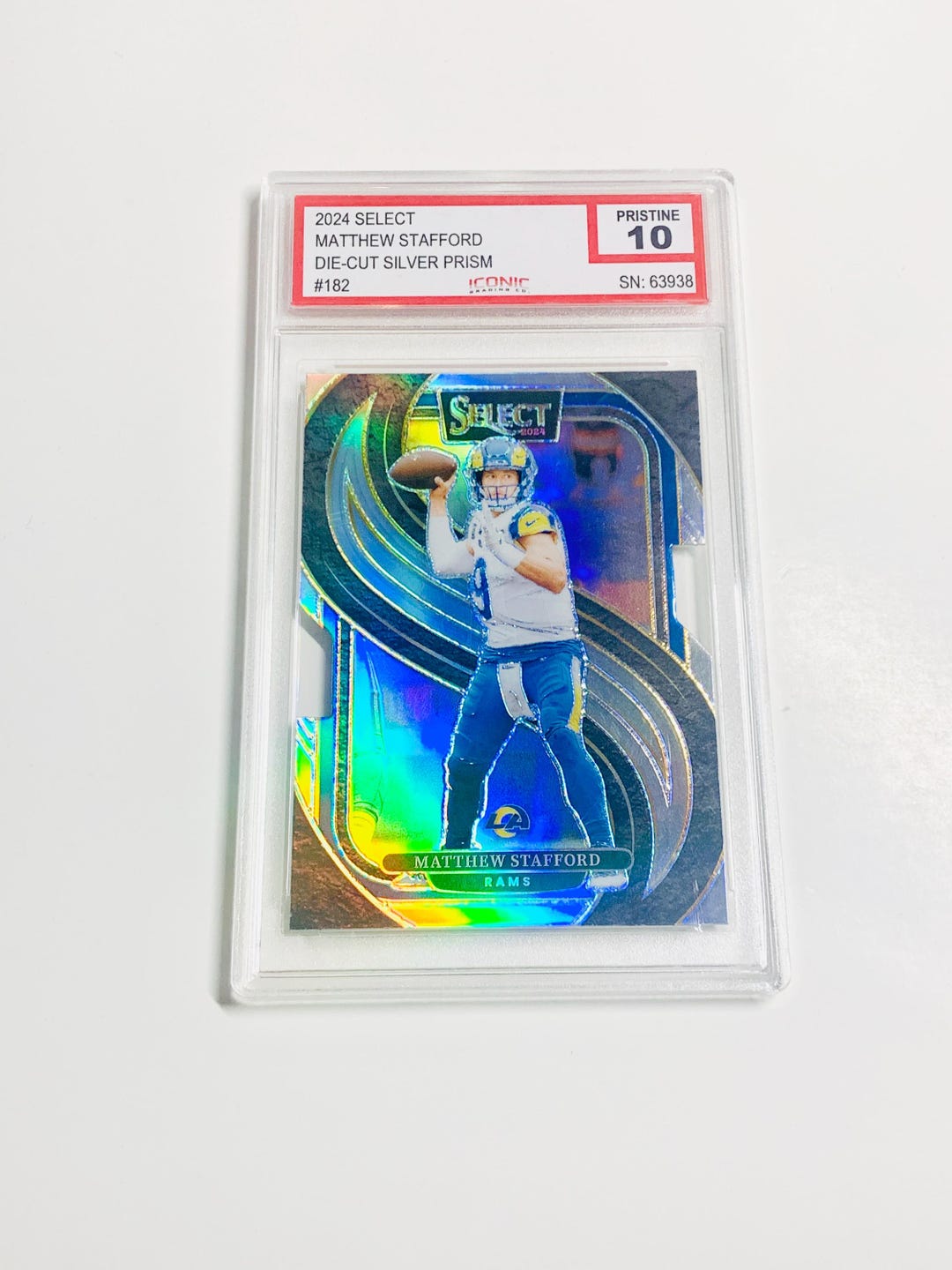 GRADED 10 MATTHEW STAFFORD 2024 Select Die-cut Silver Prizm #182