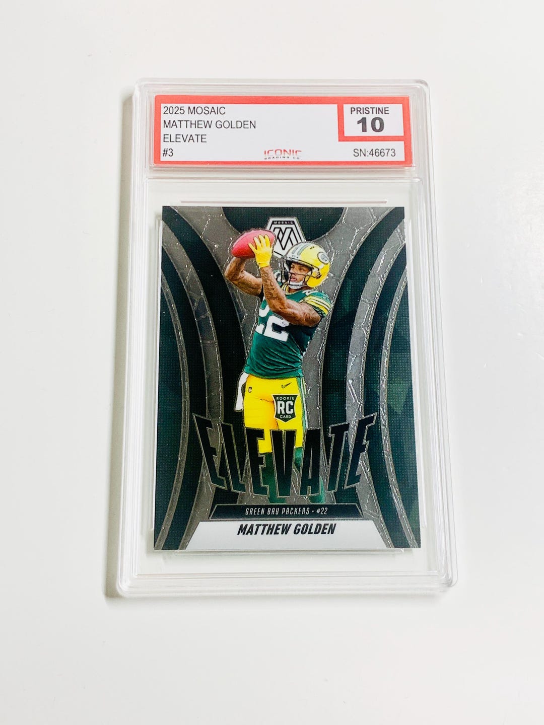 P.Mt.Lewis (vp♯B)OC GRADED 10 MATTHEW GOLDEN Rookie Card 2025 Mosaic Elevate #3 Green