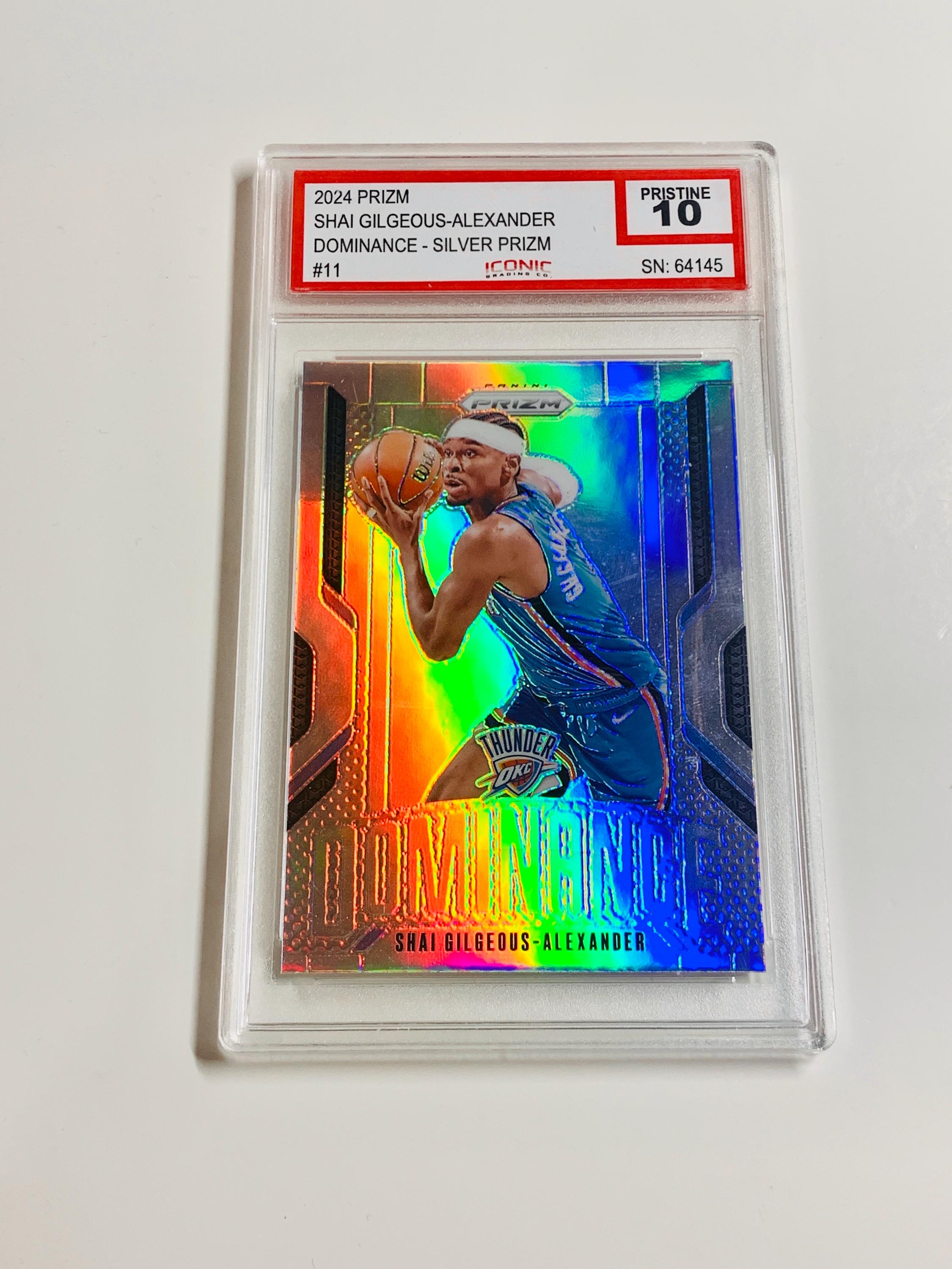 GRADED 10 SHAI Gilgeous-alexander 2024 Prizm Dominance - Silver 