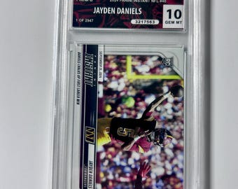 GRADED 10 JAYDEN DANIELS Rookie Card Limited Edition 1 Of 2947 2024 Panini Instant #40 Gem Mint