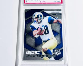 GRADED 10 MARSHALL FAULK 2025 Mosaic Epic Performers #14 Rams Pristine Card