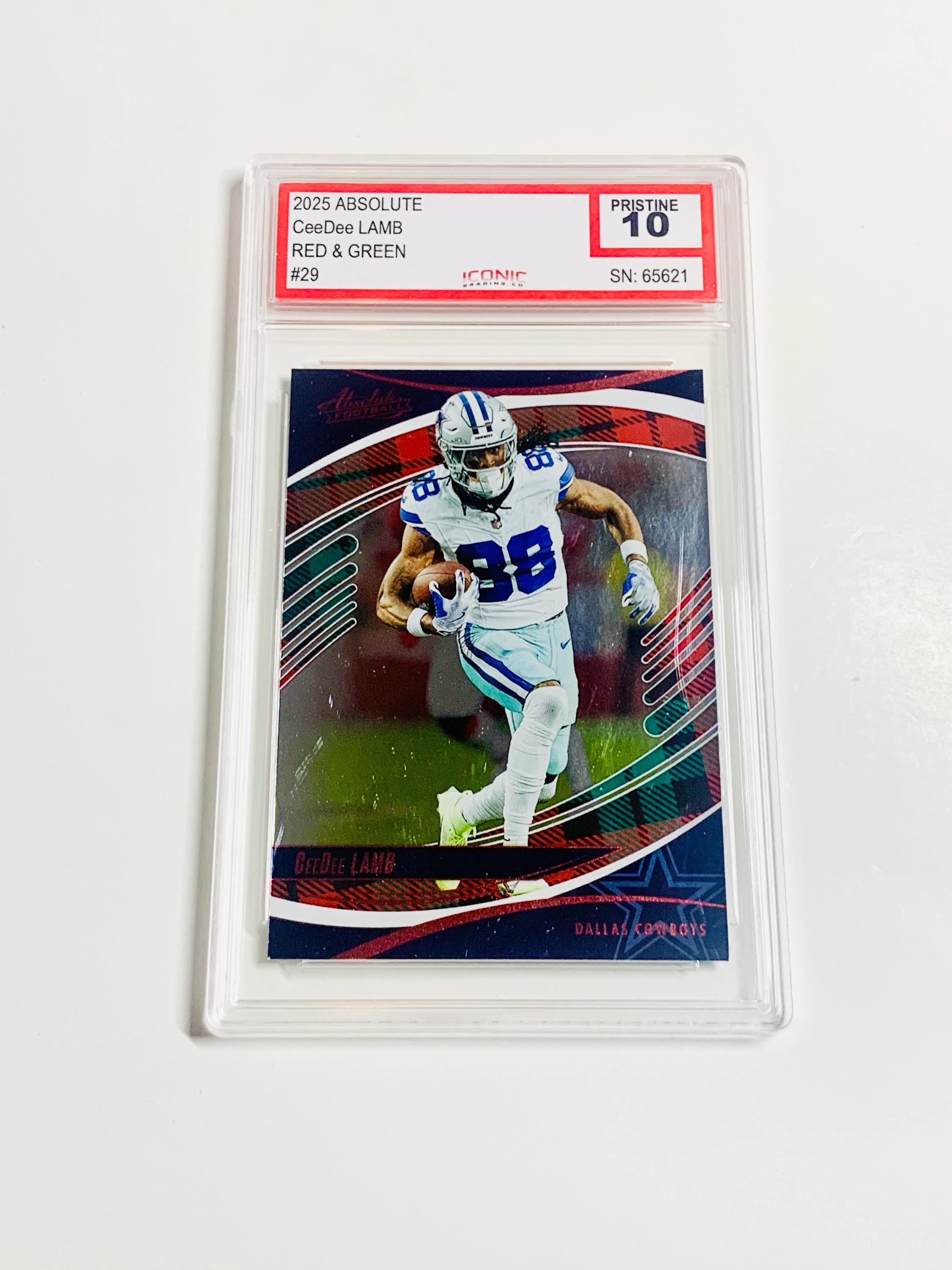 GRADED 10 CEEDEE LAMB 2025 Absolute Red & Green Parallel #29