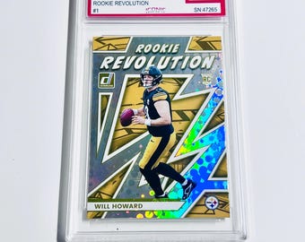 Carta da principiante WILL HOWARD CLASSIFICATA 10 2025 Donruss Rookie Revolution #1 Carta incontaminata dei Pittsburgh Steelers