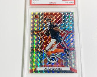 CALIFICACIÓN 10 Ja’MARR CHASE 2022 Mosaico Plata Mosaico Prizm #41 Cincinnati Bengals Tarjeta Impecable