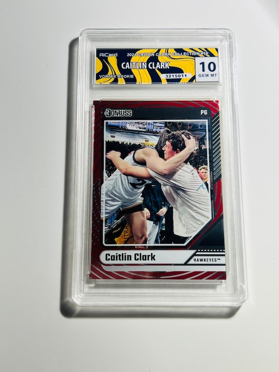 GRADED 10 CAITLIN CLARK Card Panini Collection Donruss Vortex Red Parallel  Rookie #19 Gem Mint